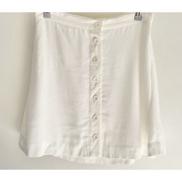 Avec Les Filles Button Down White Rayon Skirt size 6 - Picture 2 of 4